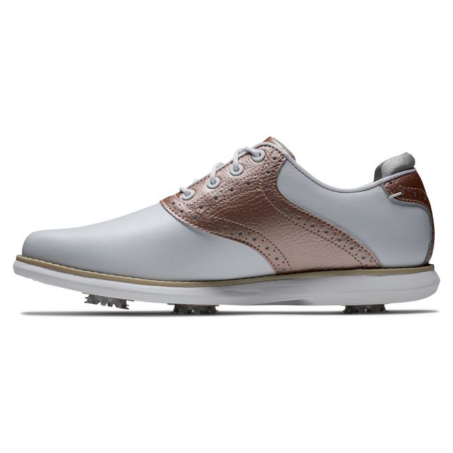 Zapatos Golf Con Pinchos Footjoy Traditions Mujer Blancas Rosas Doradas | ARJIDFK-81