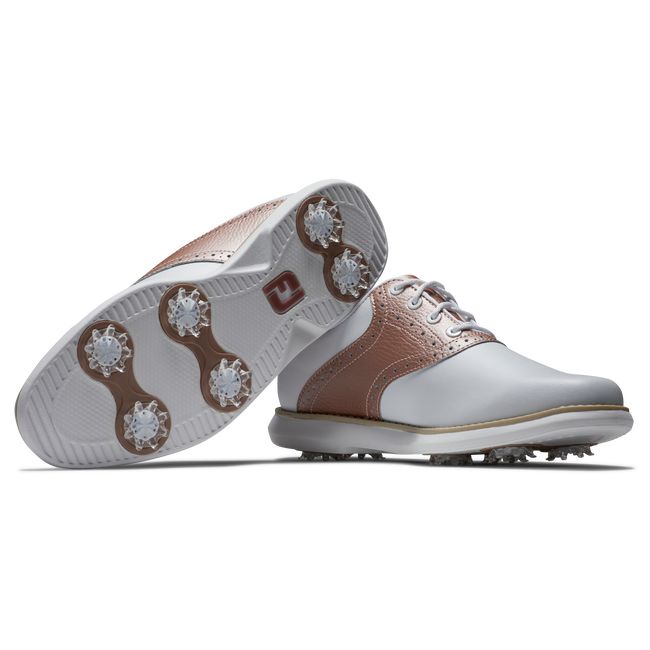 Zapatos Golf Con Pinchos Footjoy Traditions Mujer Blancas Rosas Doradas | ARJIDFK-81