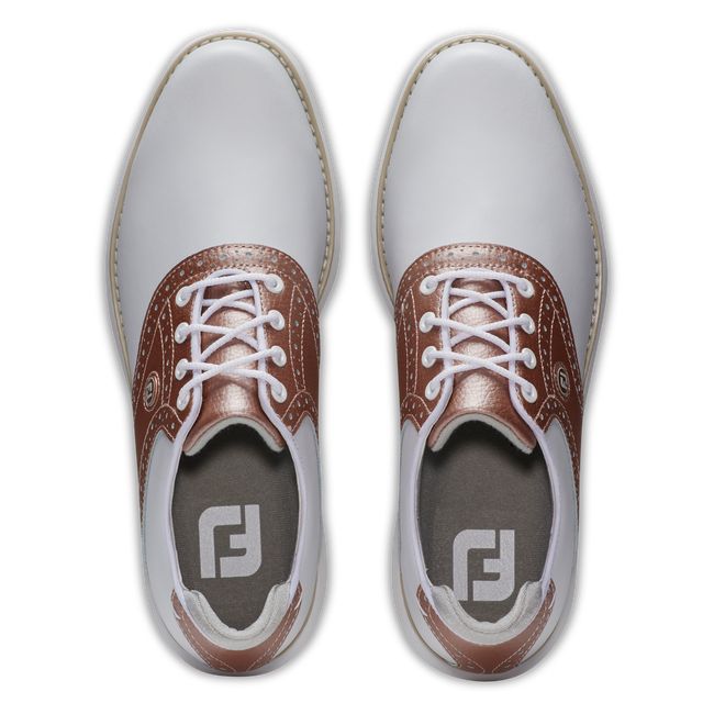 Zapatos Golf Con Pinchos Footjoy Traditions Mujer Blancas Rosas Doradas | ARJIDFK-81