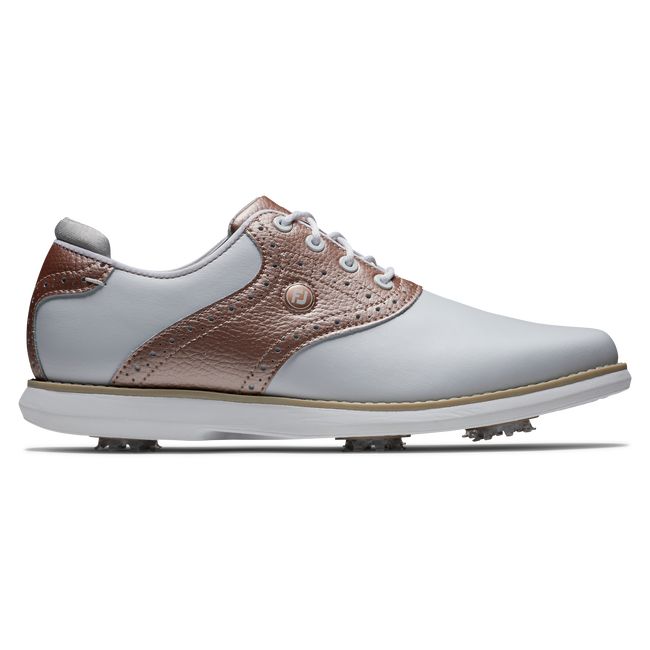 Zapatos Golf Con Pinchos Footjoy Traditions Mujer Blancas Rosas Doradas | ARJIDFK-81