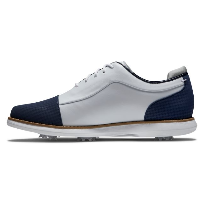 Zapatos Golf Con Pinchos Footjoy Traditions Cap Puntera Mujer Blancas Azul Marino | GYXOREZ-49