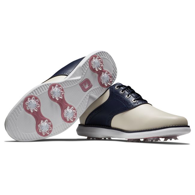 Zapatos Golf Con Pinchos Footjoy Traditions Mujer Creme Azul Marino | LBOIQCK-64