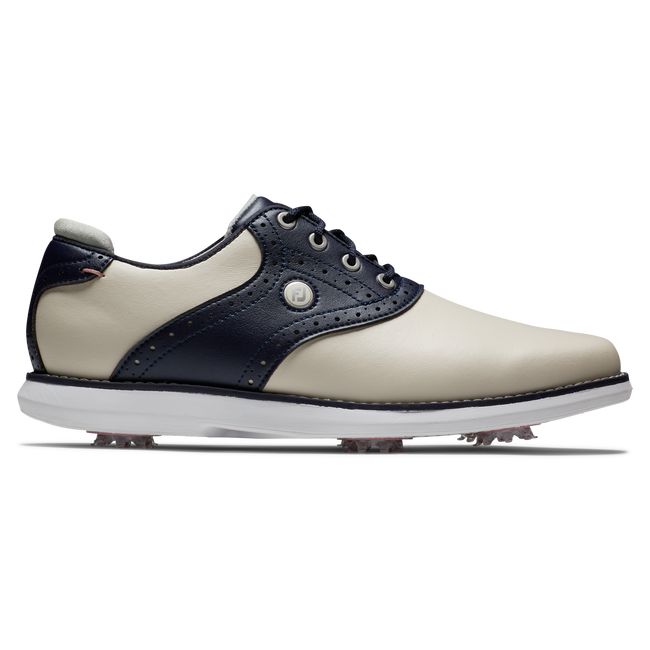 Zapatos Golf Con Pinchos Footjoy Traditions Mujer Creme Azul Marino | LBOIQCK-64