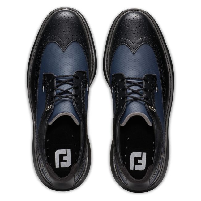 Zapatos Golf Con Pinchos Footjoy Traditions - Wing Tip Hombre Negras | UEJVBXD-85