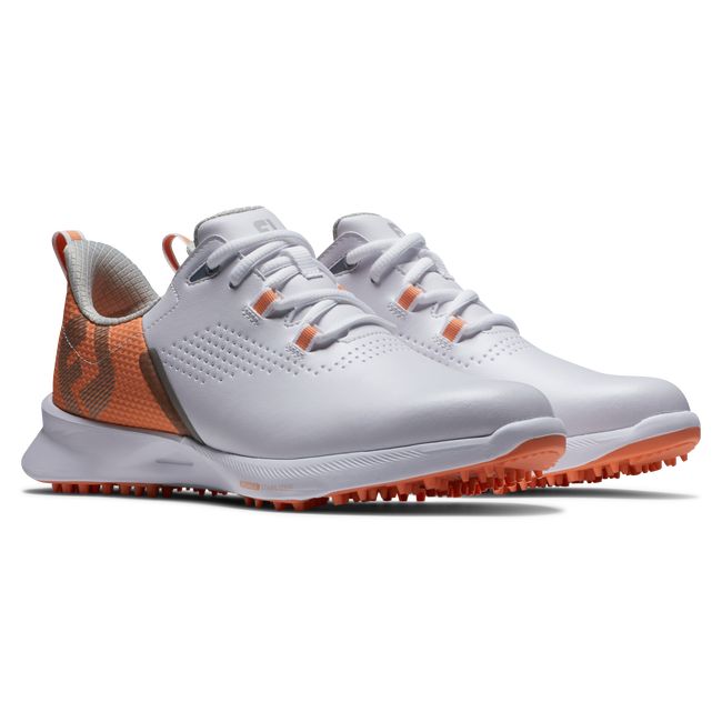 Zapatos Golf Sin Pinchos Footjoy Fj Fuel Mujer Blancas Naranjas | ZKNPHBY-45