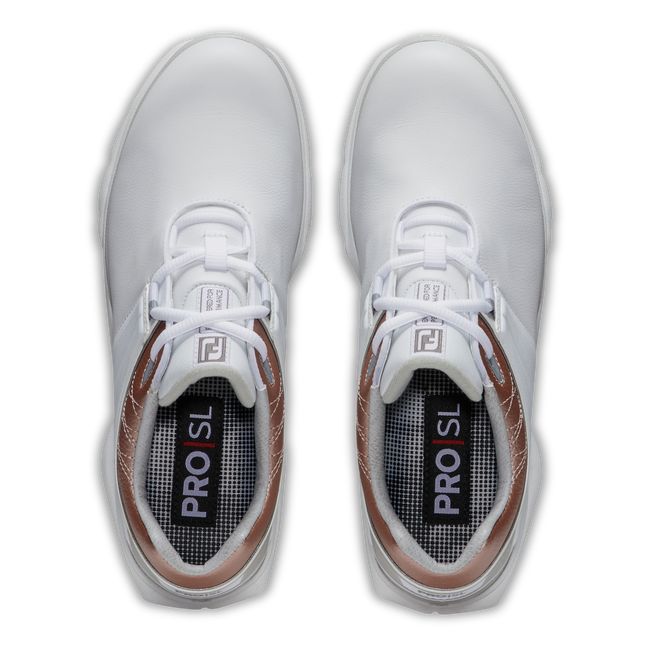 Zapatos Golf Sin Pinchos Footjoy Pro|Sl Mujer Blancas Rosas Doradas | BJFVNSY-27