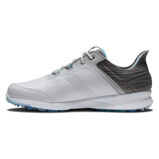 Zapatos Golf Sin Pinchos Footjoy Stratos Mujer Blancas Gris | FTVHCED-89