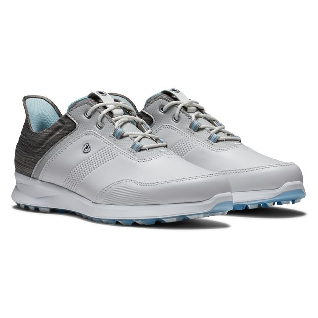 Zapatos Golf Sin Pinchos Footjoy Stratos Mujer Blancas Gris | FTVHCED-89