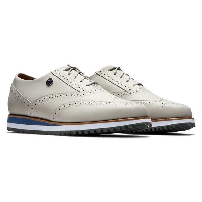 Zapatos de Golf Footjoy Deporte Retro Mujer Blancas | HTIQXCG-03