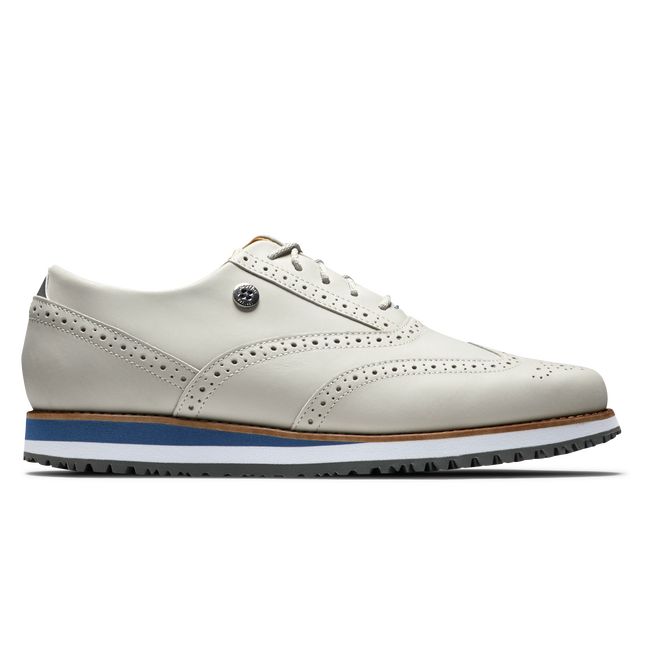 Zapatos de Golf Footjoy Deporte Retro Mujer Blancas | HTIQXCG-03