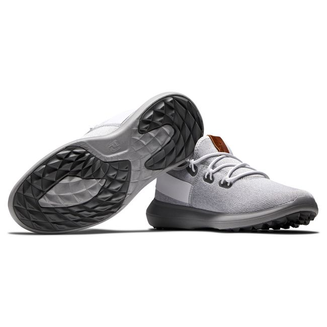 Zapatos de Golf Footjoy Flex Coastal Hombre Blancas Gris | WPNGCFV-68