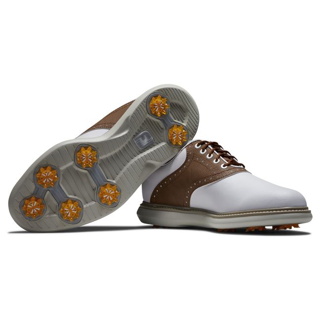 Zapatos de Golf Footjoy Traditionally Hombre Blancas Marrones | AYCXLDP-48